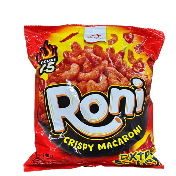 DUA KELINCI Roni Makaroni Spicy Level 15 140gr (16)