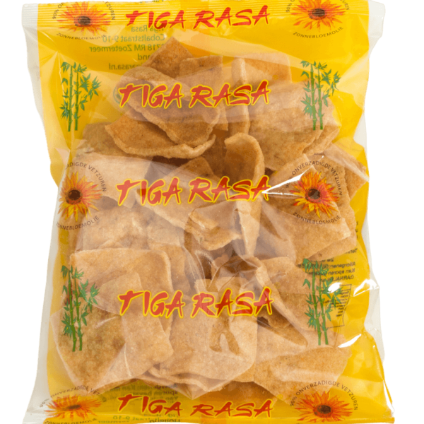 TIGA RASA Gebakken Kroepoek Cassave/Opak Pedas 80gr (24)